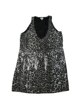 Rodarte Target Metallic Leopard Sequin Mini Dress XL Animal Mob Wife Cocktail